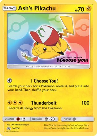 SM Promos  SM108 Ash's Pikachu  - Promo