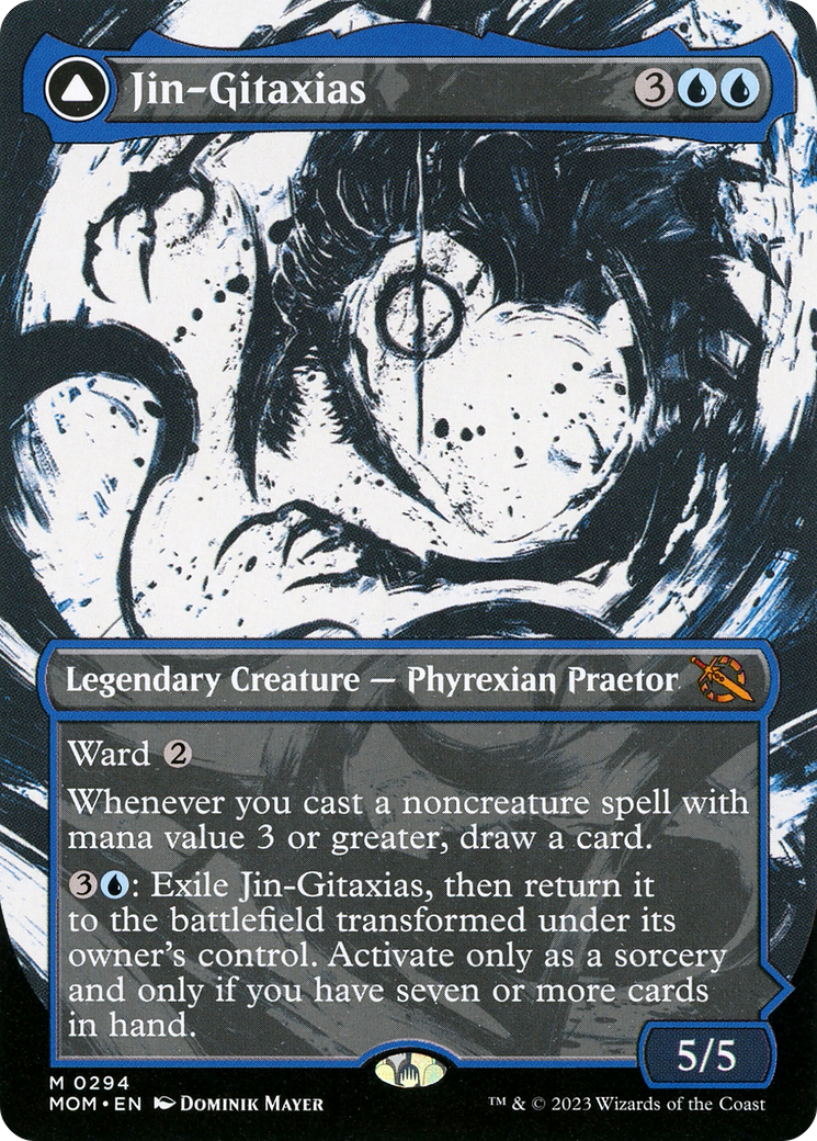 March of the Machine - (MOM-294) - Jin-Gitaxias (Showcase): (Showcase) (Borderless) Foil