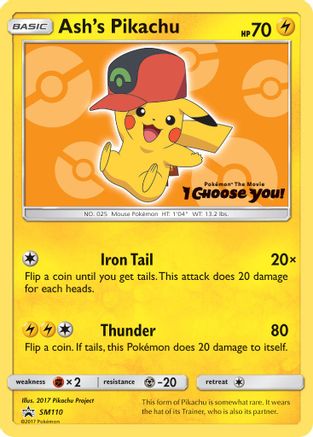 SM Promos  SM110 Ash's Pikachu  - Promo