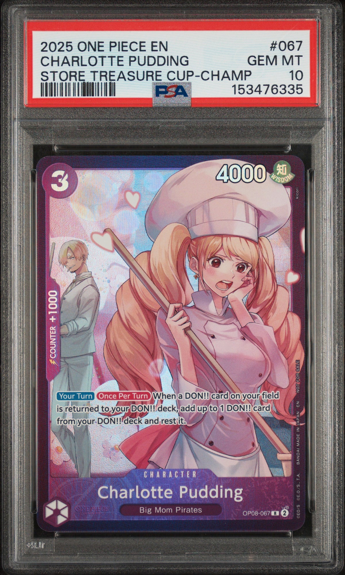 One Piece Promotion Cards  OP08-067 PSA10 #153476335 Charlotte Pudding (Store Treasure Cup 2025) (OP08-067)  - Foil - Rare