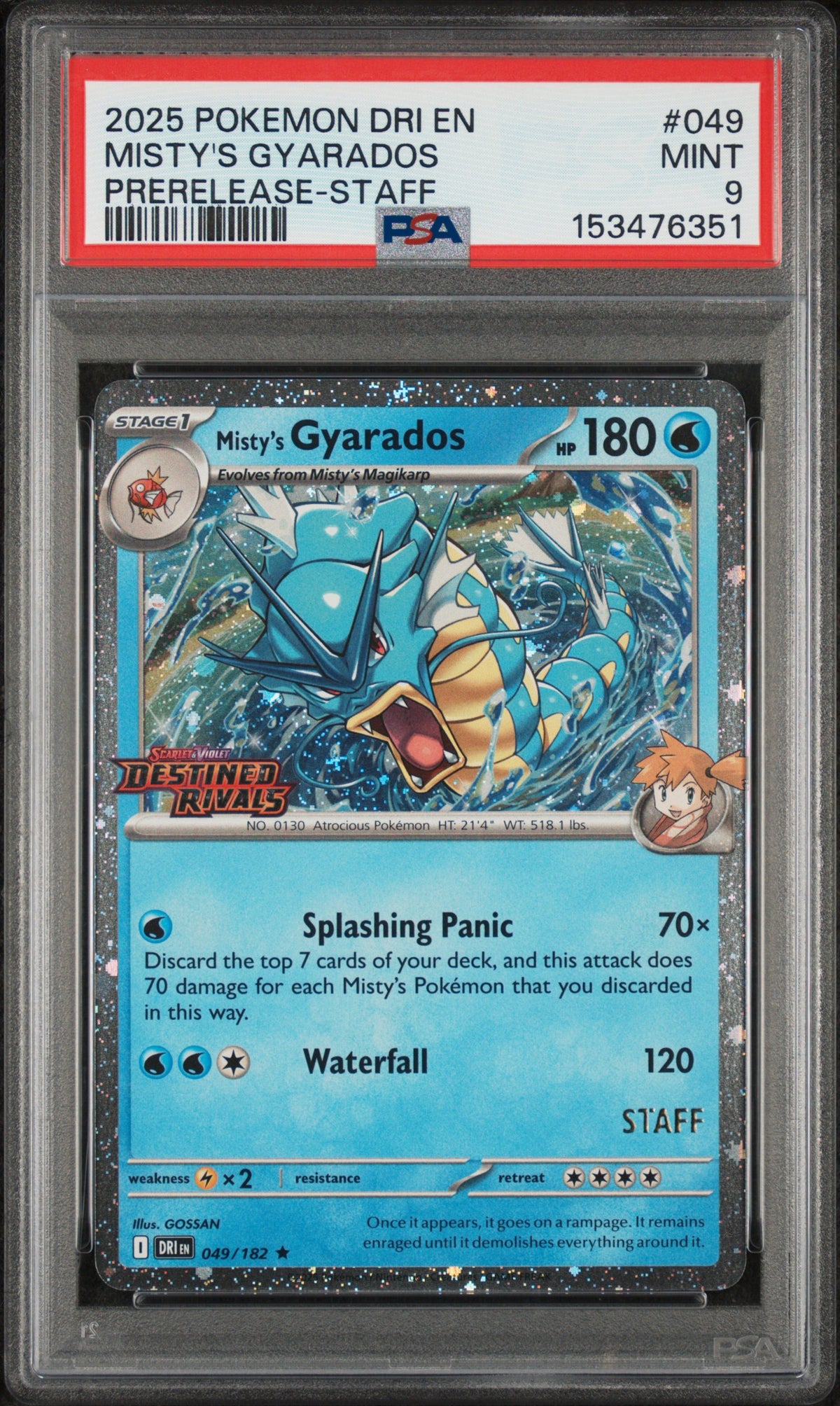 Miscellaneous Cards & Products  049 PSA9 #153476351 Misty's Gyarados (Prerelease)  - Holofoil - Rare