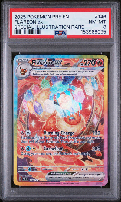 SV Prismatic Evolutions  146/131 PSA8 #153968095 Flareon ex  - Holofoil - Special Illustration Rare