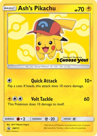 SM Promos  SM111 Ash's Pikachu  - Promo