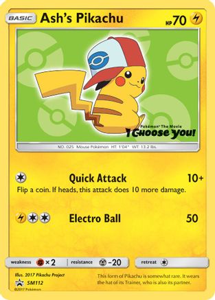 SM Promos  SM112 Ash's Pikachu  - Promo