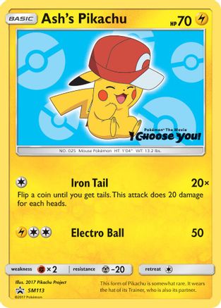 SM Promos  SM113 Ash's Pikachu  - Promo