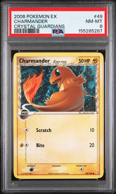 Crystal Guardians  049 PSA8 #155285287 Charmander (Delta Species)  - Common