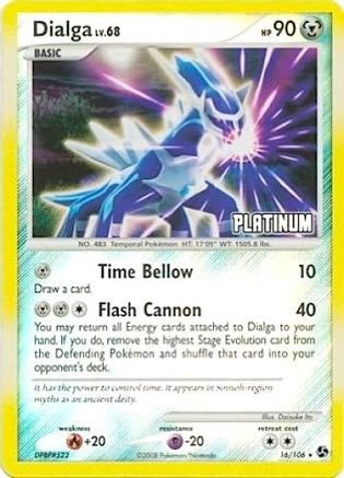 Burger King Promos /106 Dialga - 16/106 [Platinum]  - Reverse Holofoil - Promo