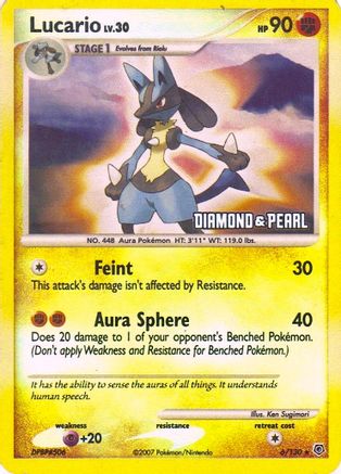 Burger King Promos /130 Lucario - 6/130 [Diamond & Pearl]  - Reverse Holofoil - Promo