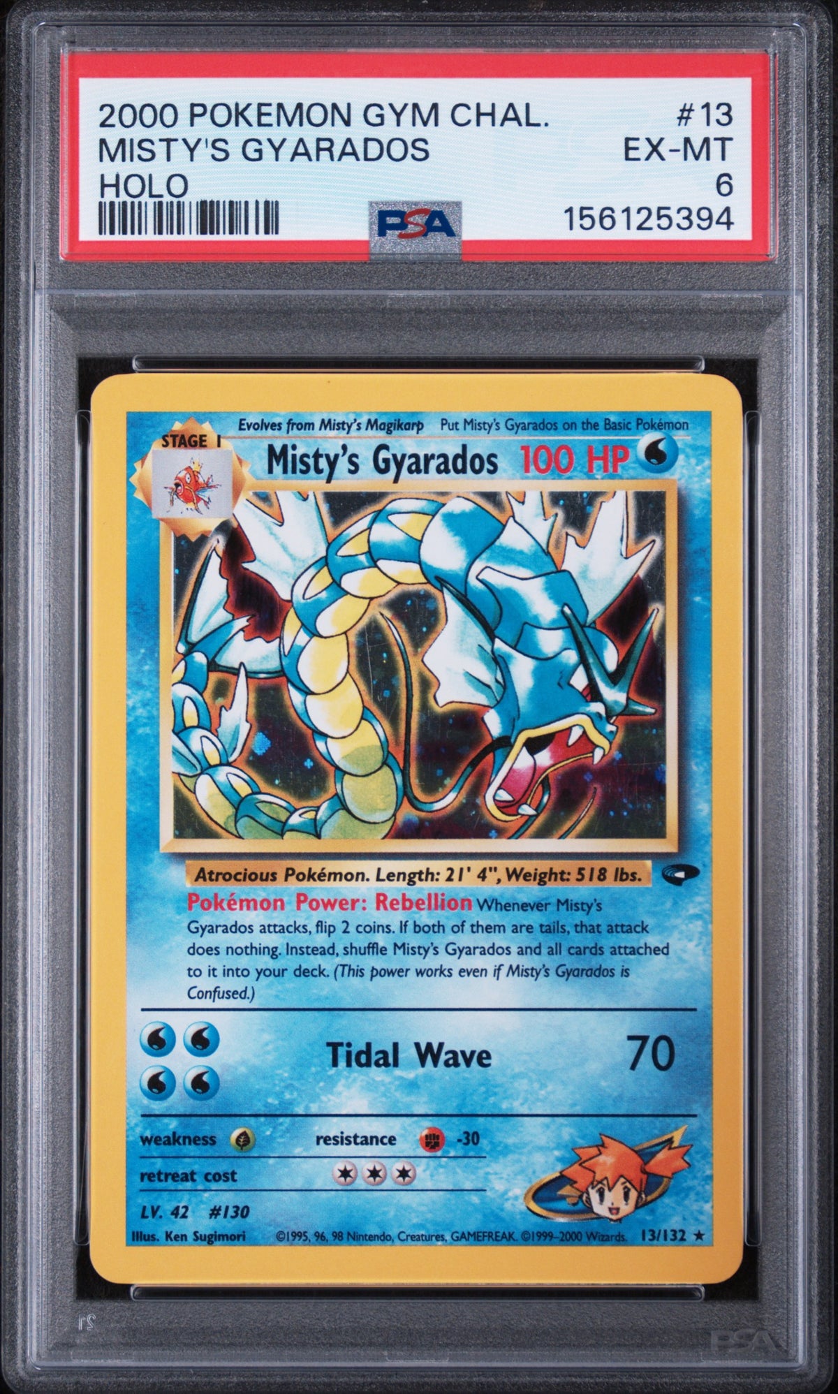 Gym Challenge  013/132 PSA6 #156125394 Misty's Gyarados  - Unlimited Holofoil - Holo Rare
