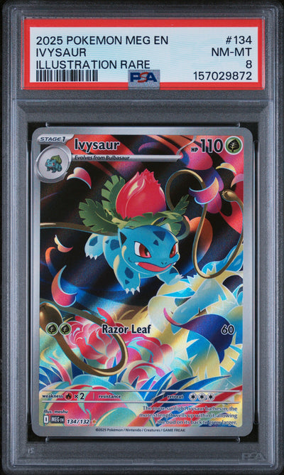 ME01 Mega Evolution  134/132 PSA8 #157029872 Ivysaur  - Holofoil - Illustration Rare
