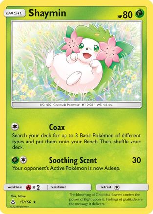 SM  Ultra Prism  015/156 Shaymin (15)  - Holofoil - Holo Rare