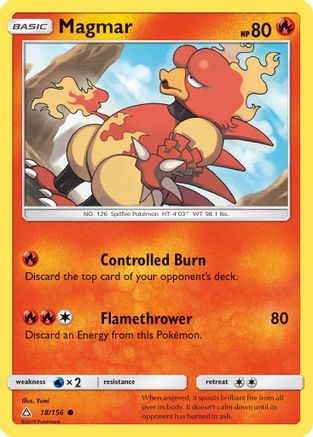 SM  Ultra Prism  018 Magmar  - Reverse Holofoil - Common