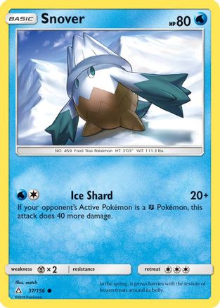 SM  Ultra Prism  037 Snover  - Reverse Holofoil - Common