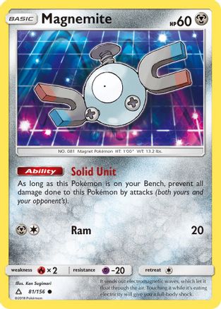 SM  Ultra Prism  081/156 Magnemite (81)  - Reverse Holofoil - Common