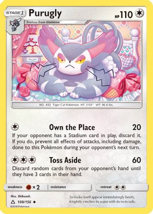 SM  Ultra Prism  109/156 Purugly  - Uncommon