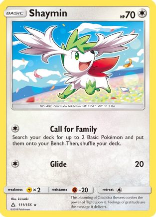 SM  Ultra Prism  111 Shaymin (111)  - Reverse Holofoil - Rare