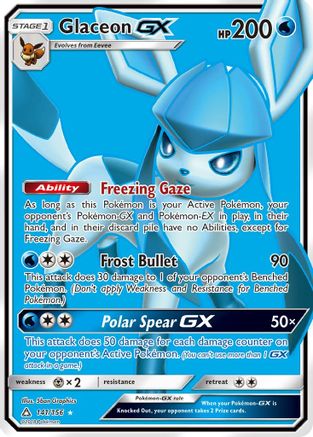 SM  Ultra Prism  141 Glaceon GX (Full Art)  - Holofoil - Ultra Rare