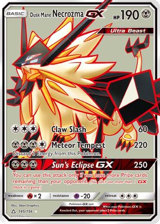SM  Ultra Prism  145 Dusk Mane Necrozma GX (Full Art)  - Holofoil - Ultra Rare