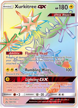 SM  Ultra Prism  160 Xurkitree GX (Secret Rare)  - Holofoil - Secret Rare