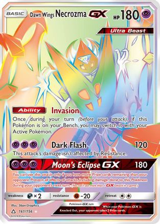 SM  Ultra Prism  161 Dawn Wings Necrozma GX (Secret Rare)  - Holofoil - Secret Rare
