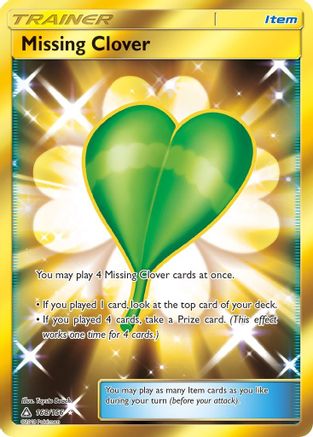 SM  Ultra Prism  168 Missing Clover (Secret Rare)  - Holofoil - Secret Rare