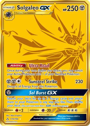 SM  Ultra Prism  173 Solgaleo GX (Secret Rare)  - Holofoil - Secret Rare