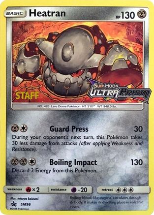 SM Promos  Heatran - SM96 (Prerelease) [Staff]  - Holofoil - Promo