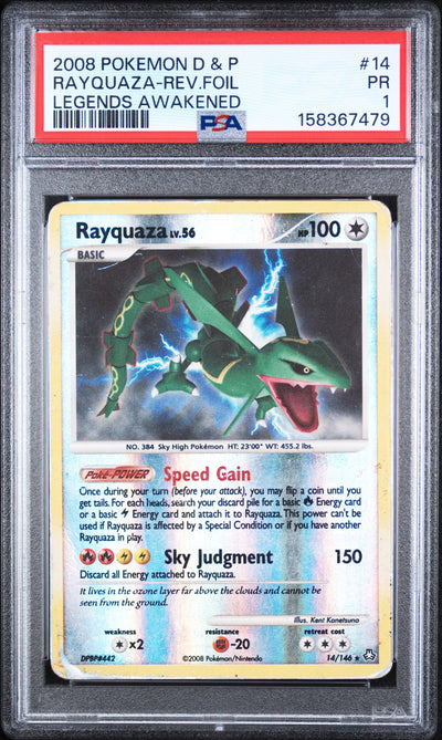 Legends Awakened  14/146 PSA1 #158367479 Rayquaza  - Reverse Holofoil - Holo Rare