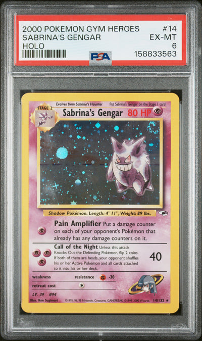 Gym Heroes  014/132 PSA6 #158833563 Sabrina's Gengar  - Unlimited Holofoil - Holo Rare