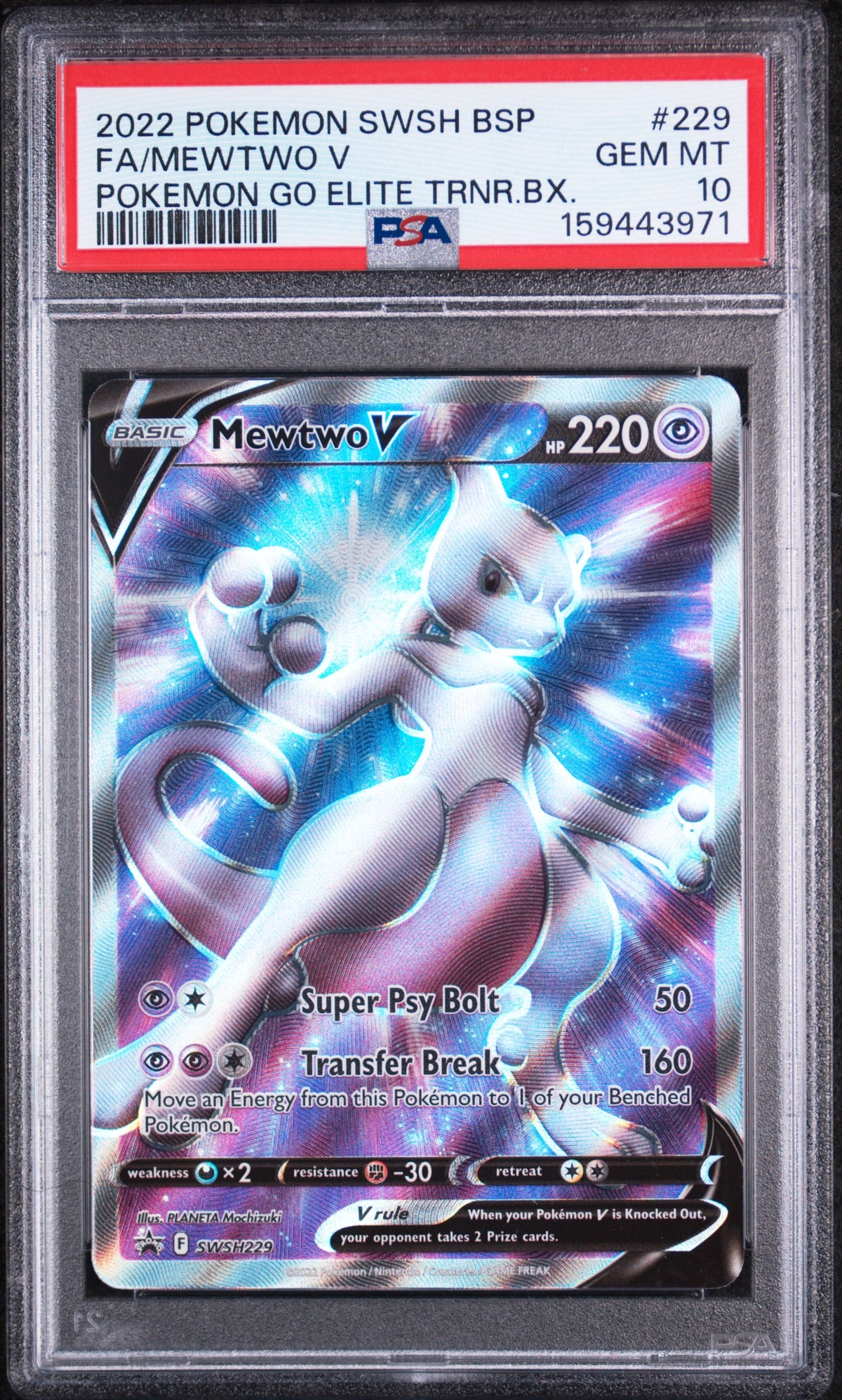 SWSH Sword & Shield Promo Cards  SWSH229 PSA10 #159443971 Mewtwo V  - Holofoil - Promo