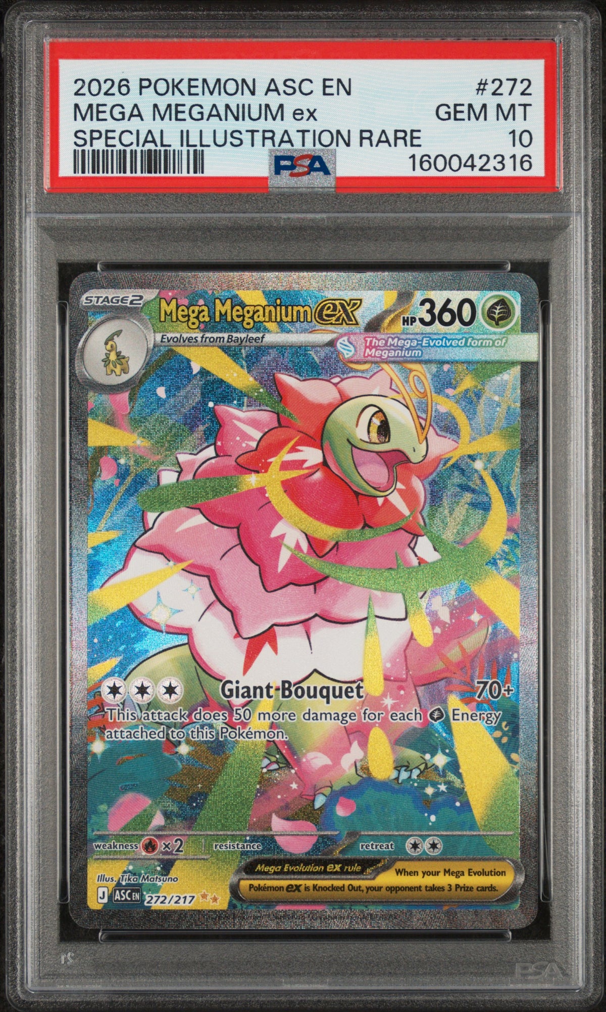 ME Ascended Heroes  272/217 PSA10 #160042316 Mega Meganium ex  - Holofoil - Special Illustration Rare