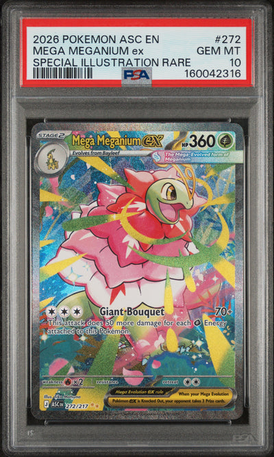 ME Ascended Heroes  272/217 PSA10 #160042316 Mega Meganium ex  - Holofoil - Special Illustration Rare