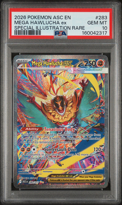 ME Ascended Heroes  283/217 PSA10 #160042317 Mega Hawlucha ex  - Holofoil - Special Illustration Rare