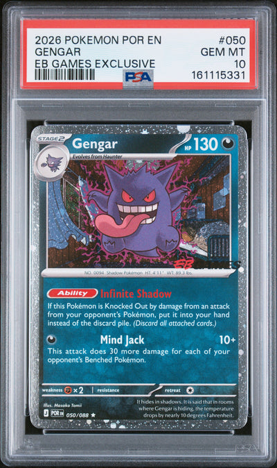 Miscellaneous Cards & Products  050 PSA10 #161115331 Gengar (Cosmos Holo) (EB Games Exclusive)