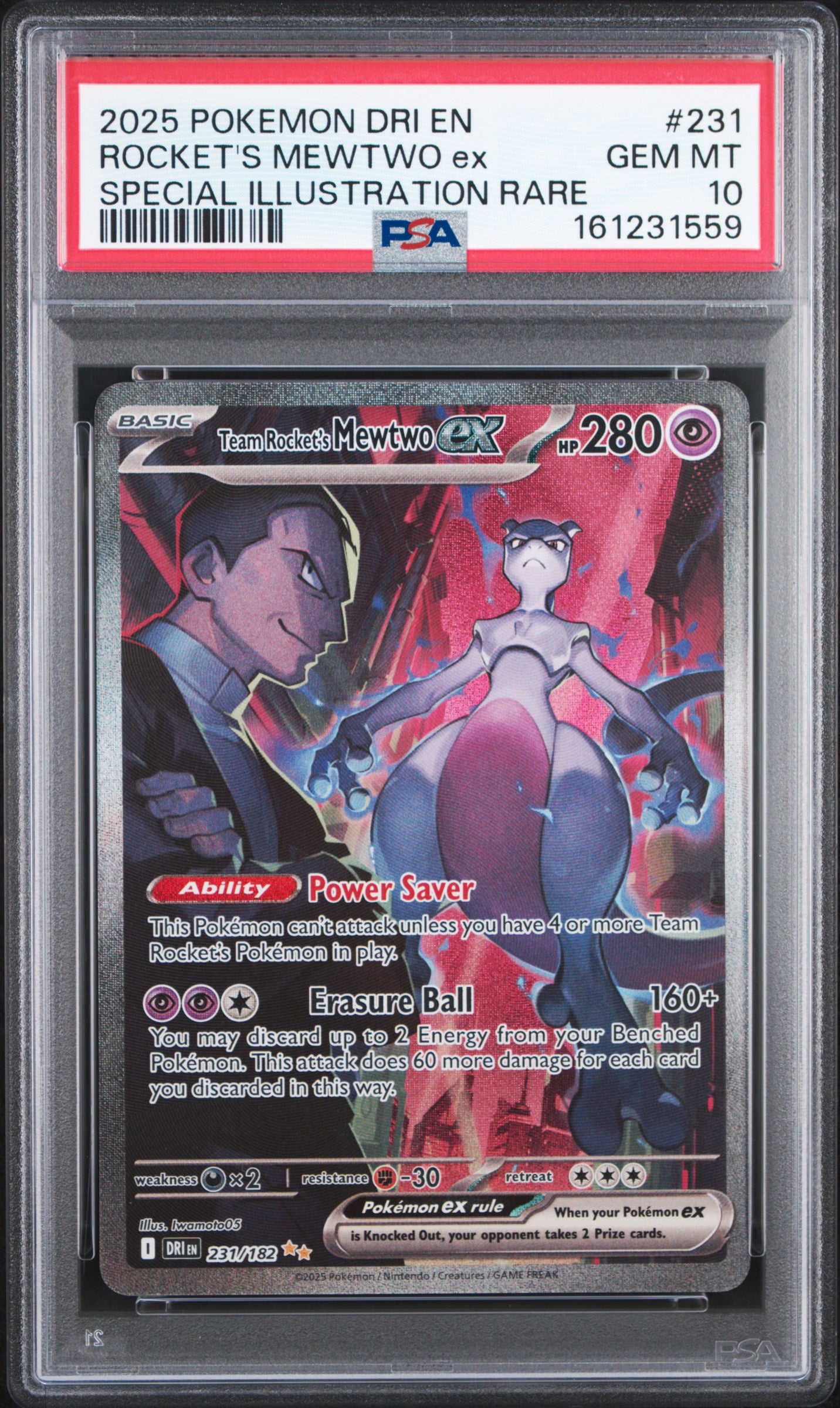 SV10 Destined Rivals  231/182 PSA10 #161231559 Team Rocket's Mewtwo ex  - Holofoil - Special Illustration Rare