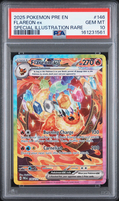 SV Prismatic Evolutions  146/131 PSA10 #161231561 Flareon ex  - Holofoil - Special Illustration Rare