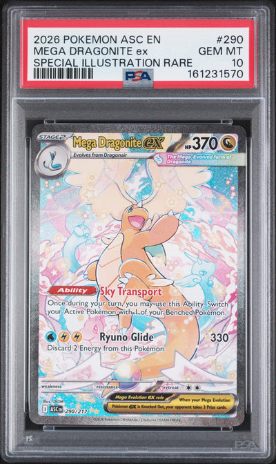ME Ascended Heroes  290/217 PSA10 #161231570 Mega Dragonite ex  - Holofoil - Special Illustration Rare