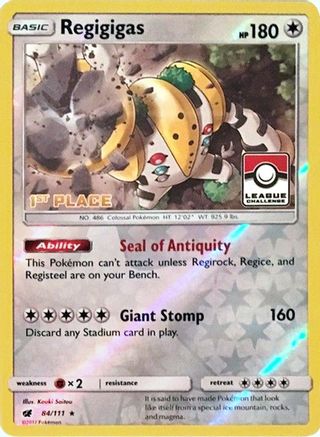 League & Championship Cards /111 Regigigas - 84/111 (League Challenge) [1st Place]  - Reverse Holofoil - Promo