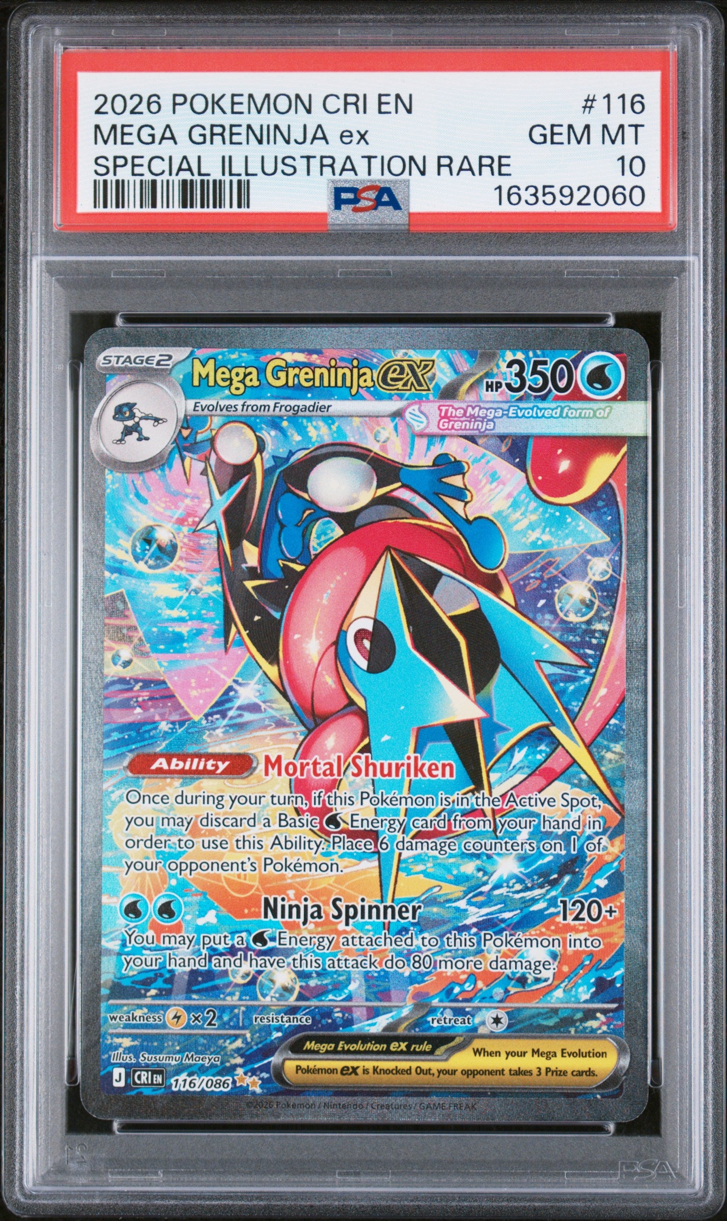ME04 Chaos Rising  116/086 PSA10 #163592060 Mega Greninja ex  - Holofoil - Special Illustration Rare