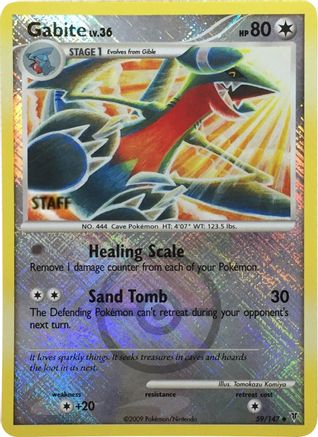League & Championship Cards /147 Gabite - 59/147 (Championship Promo) [Staff]  - Reverse Holofoil - Promo