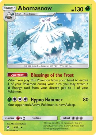 SM  Forbidden Light  004 Abomasnow  - Rare