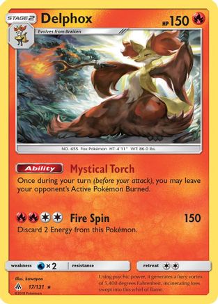SM  Forbidden Light  017/131 Delphox  - Holofoil - Holo Rare