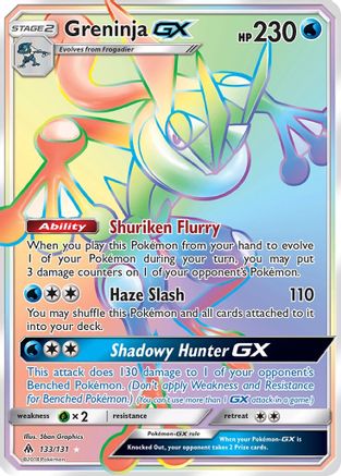 SM  Forbidden Light  133 Greninja GX (Secret)  - Holofoil - Secret Rare