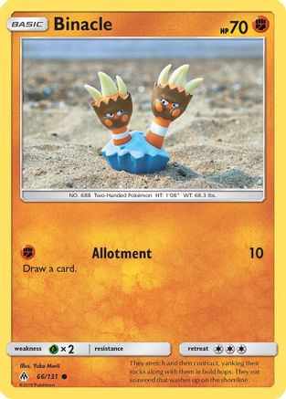 SM  Forbidden Light  066/131 Binacle  - Reverse Holofoil - Common