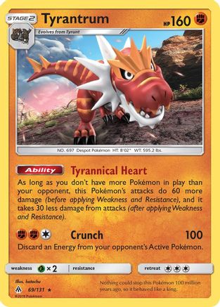 SM  Forbidden Light  069/131 Tyrantrum  - Holofoil - Holo Rare
