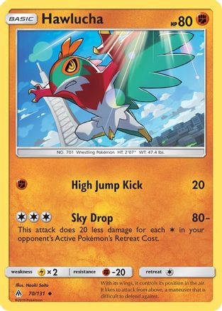 SM  Forbidden Light  070 Hawlucha  - Reverse Holofoil - Uncommon