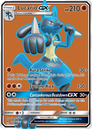 SM  Forbidden Light  122 Lucario GX (Full Art)  - Holofoil - Ultra Rare