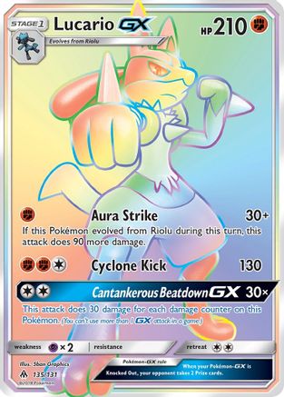 SM  Forbidden Light  135 Lucario GX (Secret)  - Holofoil - Secret Rare