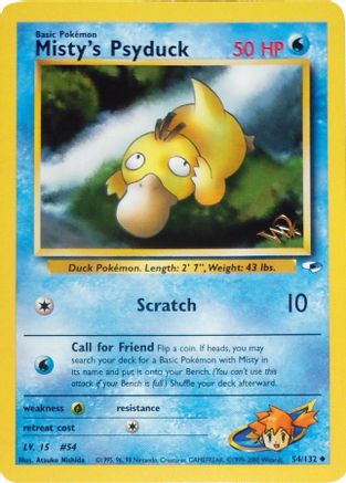 WoTC Promo  054/132 Misty's Psyduck [W Stamped]  - Promo
