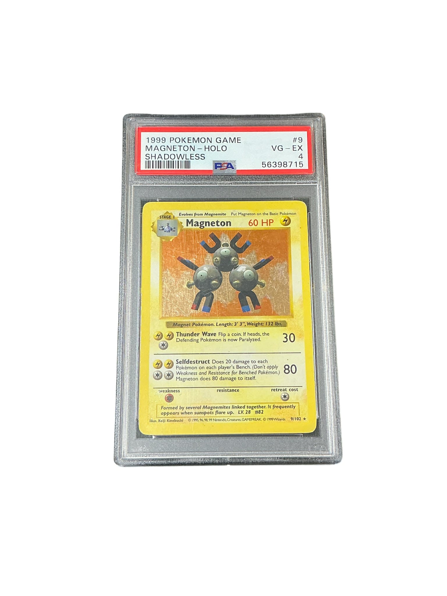Base Set Shadowless  009/102 PSA 4 #56398715 Magneton - Unlimited Holofoil - Holo Rare